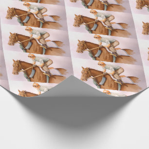RaceHorse und JockeyWaterColor Geschenkpapier