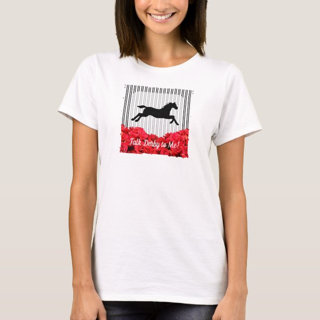 Racehorse und Rose Derby T-Shirt (Vorderseite)