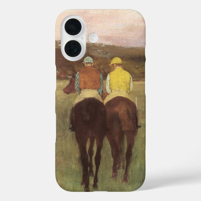 Racehorses bei Longchamp von Edgar Degas iPhone 16 Hülle (Rückseite)