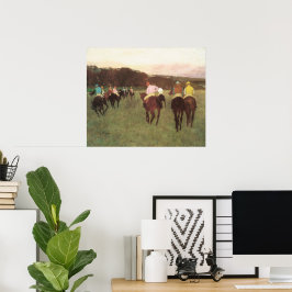 Racehorses bei Longchamp von Edgar Degas Poster