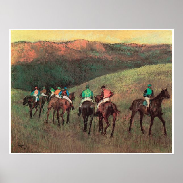 Racehorses in a Landscape, 1894, Edgar Degas Poster (Vorne)