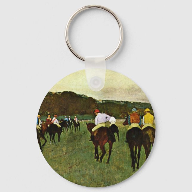 Racehorses in Longchamp von Edgar Degas Schlüsselanhänger (Vorderseite)