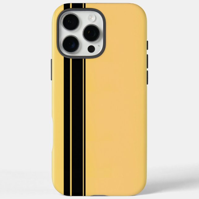 Racer Black auf Gold iPhone 7/7, Tough 16 Pro Max Hülle (Rückseite)