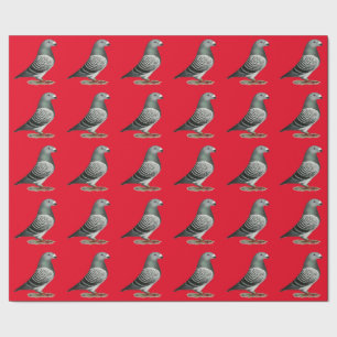 Racer Blue Schachbrett Pigeon anzeigen Geschenkpapier