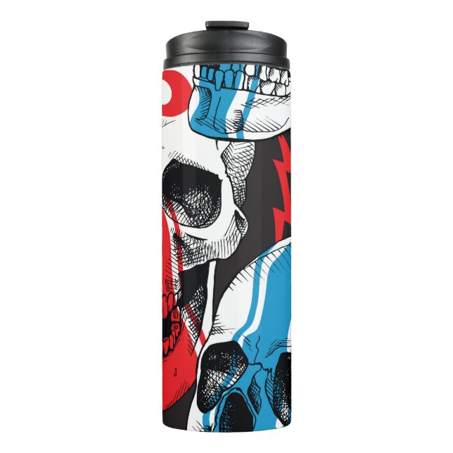 Racer Skull: Vintage Nahtlose Rebellion. Thermosbecher (Vorderseite)