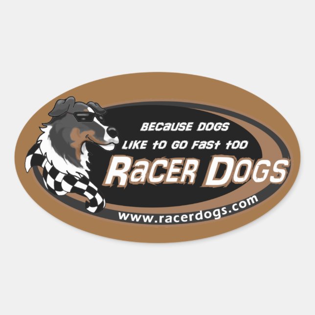 RacerDogs Original-Logo-Decks Ovaler Aufkleber (Vorderseite)