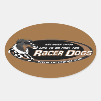 RacerDogs Original-Logo-Decks Ovaler Aufkleber