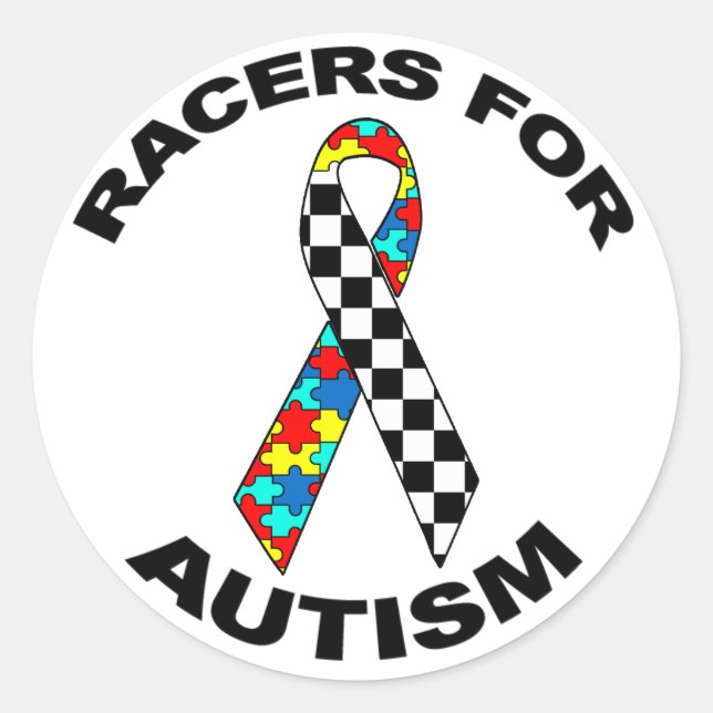 Racers for Autismus Runder Aufkleber (Vorderseite)