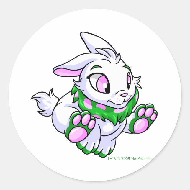 Racgreen Cybunny Runder Aufkleber (Vorderseite)