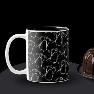 Racheengel Schwarz-Weiß-Muster-Tasse Zweifarbige Tasse