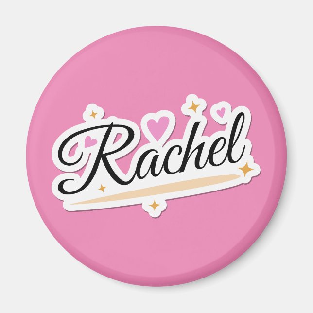 Rachel-Name niedliches Design Magnet (Vorne)