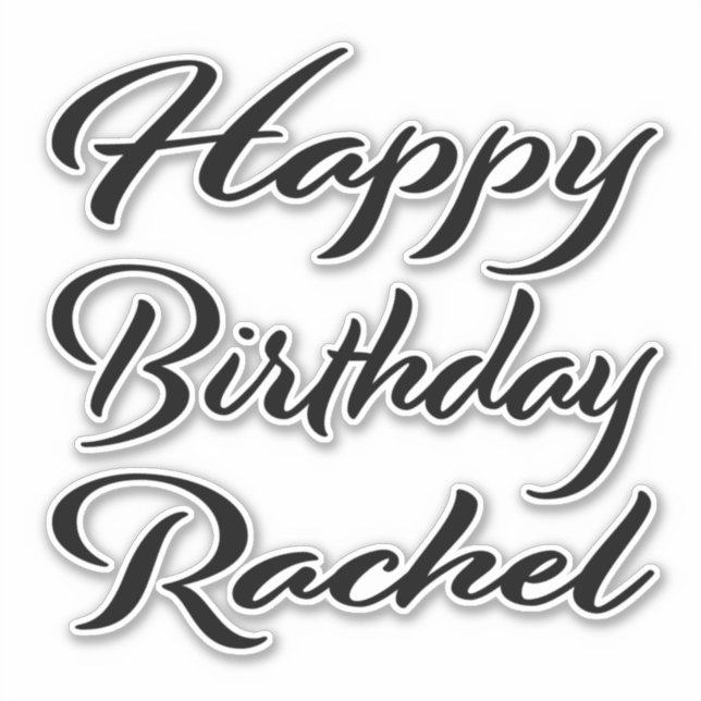 Rachel Name Vorname black Sticker Geburtstag (Vorderseite)