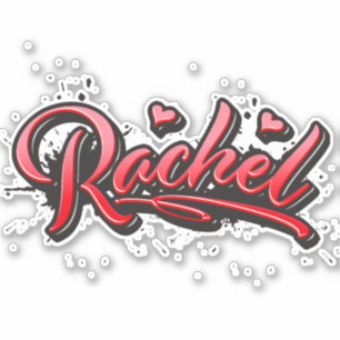 Rachel red Heart Graffiti Aufkleber Sticker