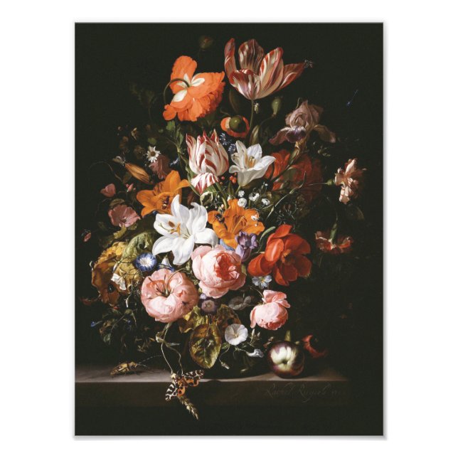 Rachel Ruysch - Blume in einer Glasvase Fotodruck (Vorne)