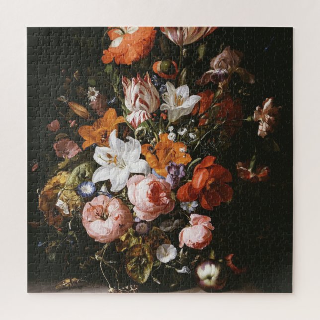 Rachel Ruysch - Blumen in einem Glasvase (Vertikal)