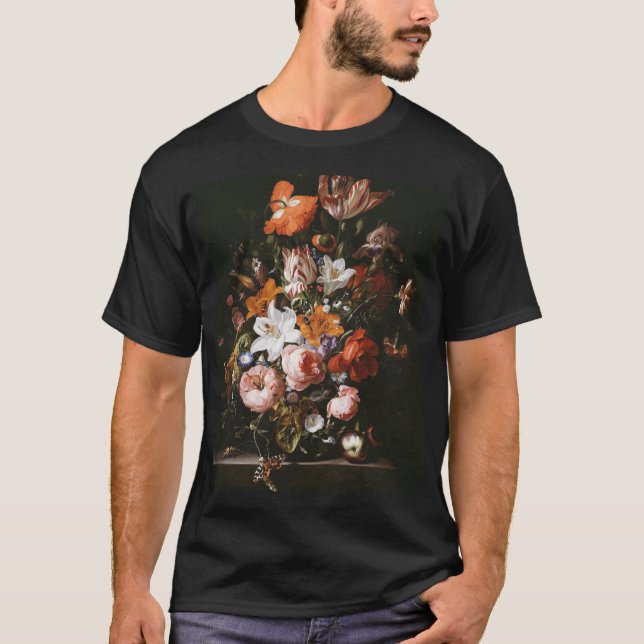 Rachel Ruysch - Blumen in einem Glasvase T-Shirt (Vorderseite)