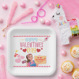 Rachel Themed Valentine's Day Paper Plate Pappteller