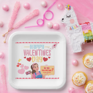 Rachel Themed Valentine's Day Paper Plate Pappteller
