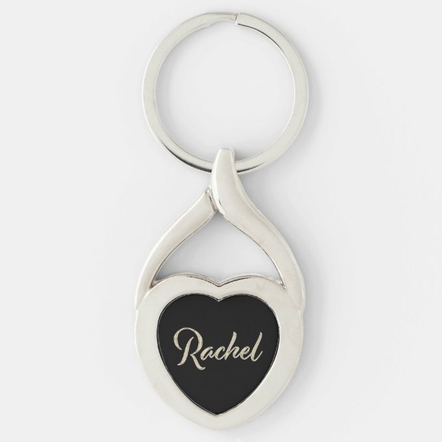 Rachel white gold Handwriting Schlüsselanhänger (Vorderseite)