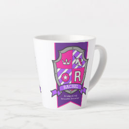 Rachelname bedeutet Ritter lila rosa Buchstabe R Milchtasse