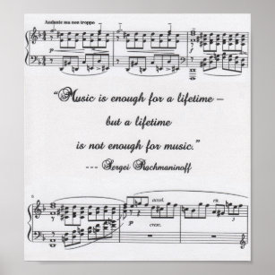 Rachmaninoff-Zitat mit Notenposter Poster
