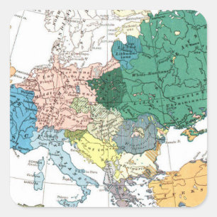 Racial Map of Europe Quadratischer Aufkleber