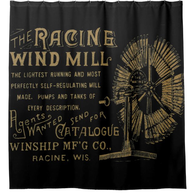 Racine Wind Mill Racine Wisconsin Duschvorhang (Vorderseite)