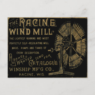 Racine Wind Mill Racine Wisconsin Postkarte