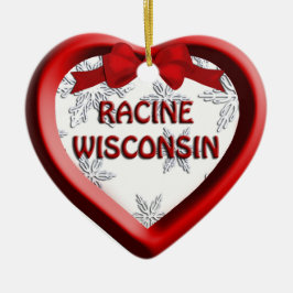 Racine Wisconsin Coeur ornement de Noël