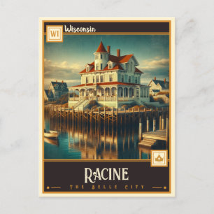 Racine, Wisconsin   VINTAG Postkarte