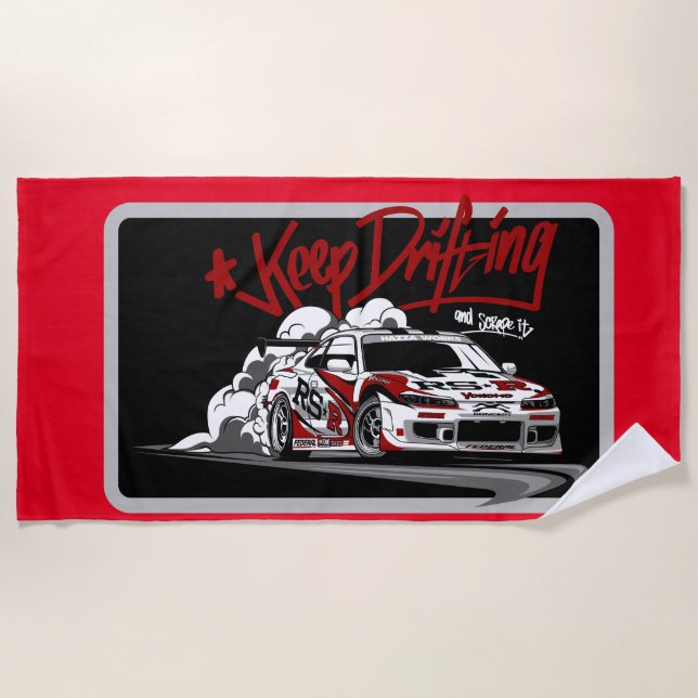 RACING AUTO BEHALTE DREHEN UND KRAPPEN SIE ES! STRANDTUCH (Vorderseite)