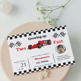 Racing Autos zwei Tage Junge wachsen zwei schnell Einladung