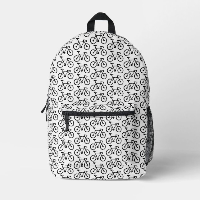 Racing Bike Lino Print Bedruckter Rucksack (Vorderseite)