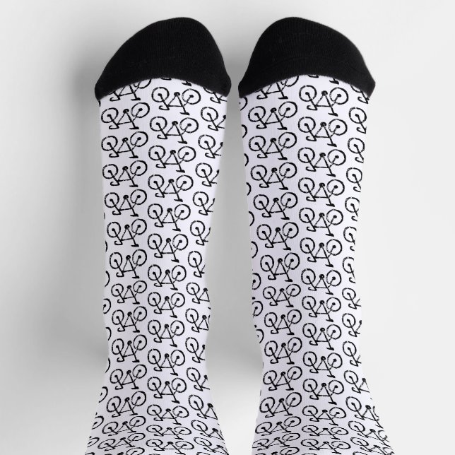 Racing Bike Lino Print Socken (Oben)