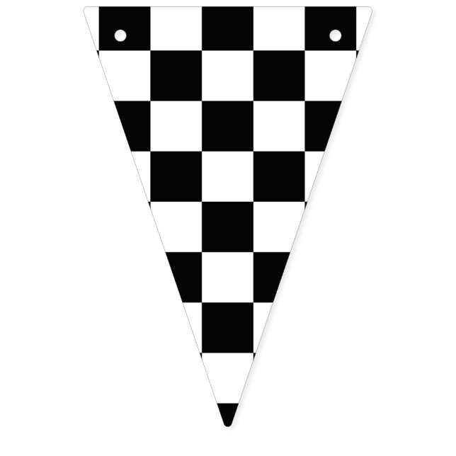 Racing Black and White Checkered Wimpelkette (Erste Fahne)