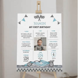 Racing Car 1. Geburtstag Foto Milestone Poster