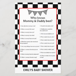 Racing Car Baby Shower Game PRINTED