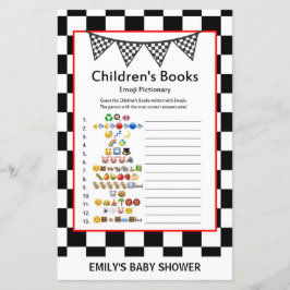 Racing Car Baby Shower Game PRINTED