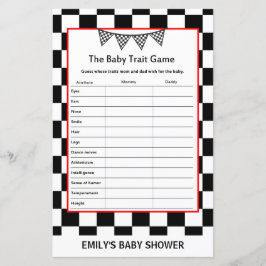 Racing Car Baby Shower Game PRINTED