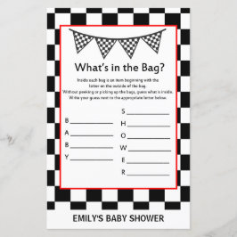 Racing Car Baby Shower Game PRINTED