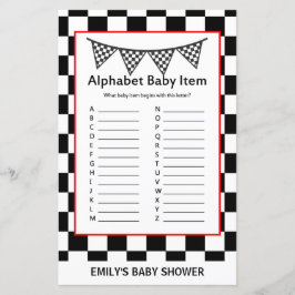 Racing Car Baby Shower Game PRINTED