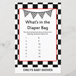 Racing Car Baby Shower Game PRINTED