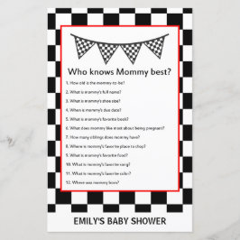 Racing Car Baby Shower Game PRINTED