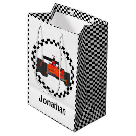 Racing Car Checkered Muster Geschenktasche Mittlere Geschenktüte