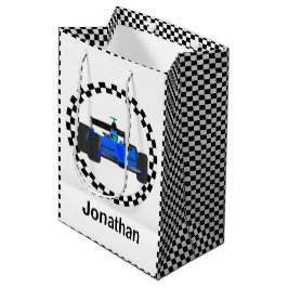 Racing Car Checkered Muster Geschenktasche Mittlere Geschenktüte