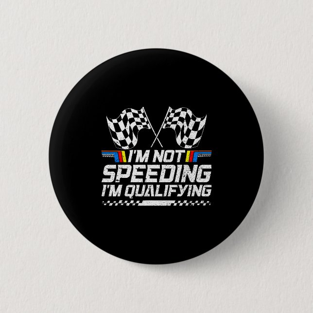 Racing Car Not Speeding Im Qualifying Race Men Kid Button (Vorderseite)