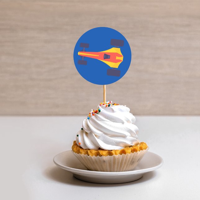 Racing Car Racetrack Baby Boy Dedication Runder Aufkleber (Von Creator hochgeladen)