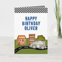 Racing Car Road Houses Name Happy Birthday