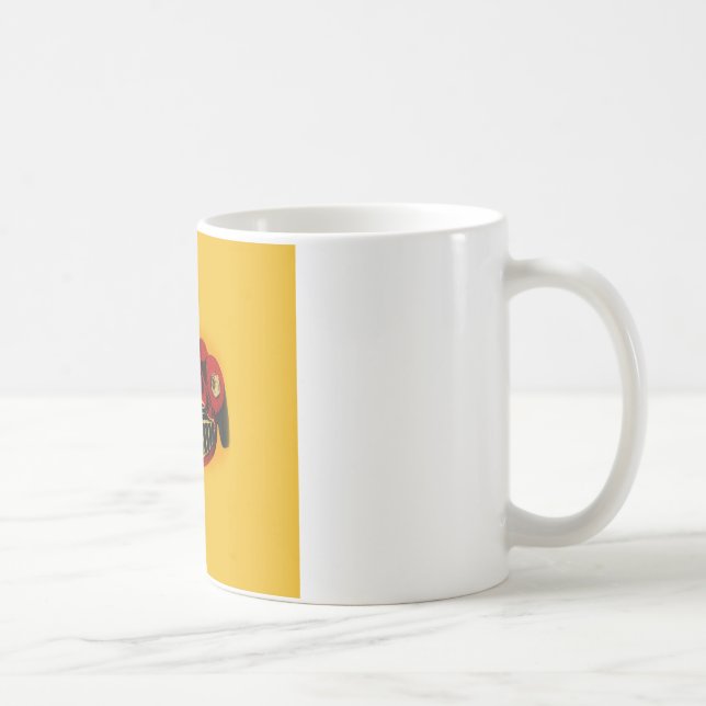 Racing Car Rot Gelb Altes Auto Kaffeetasse (Rechts)
