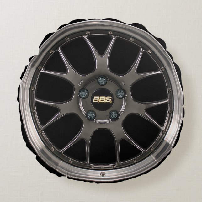 Racing Car Wheel Rim Gran Turismo Movie GT7 Runde Rundes Kissen (Vorderseite)